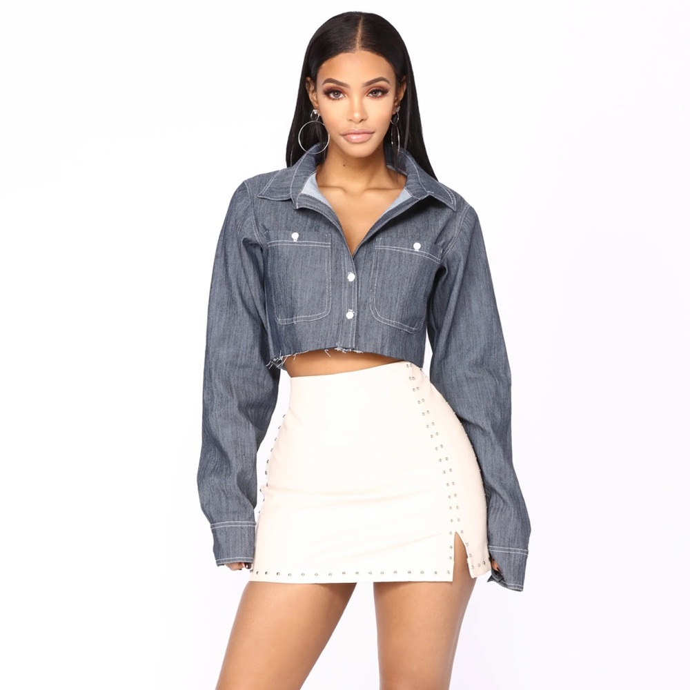 Faux Leather Hard Knock Skirt by Fashion Nova